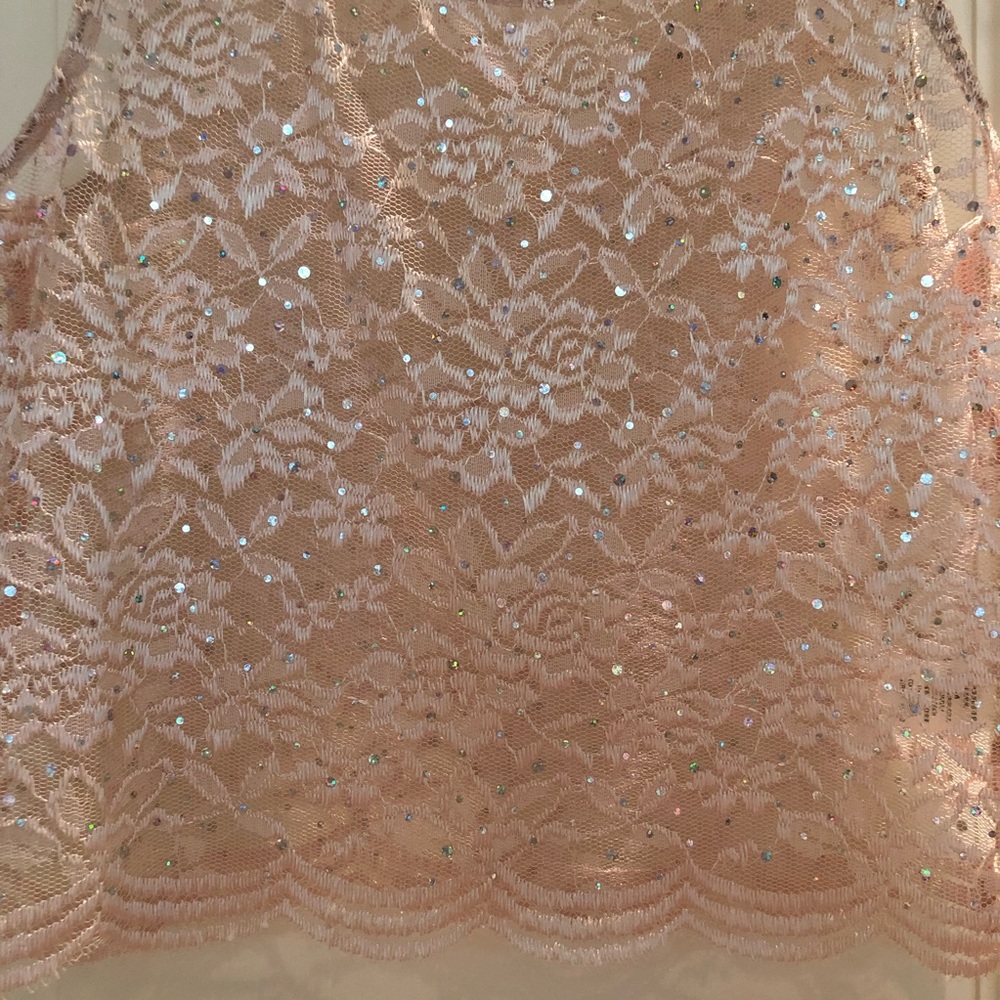 Shimmery Gold Lace Blouse - Picture 7 of 10